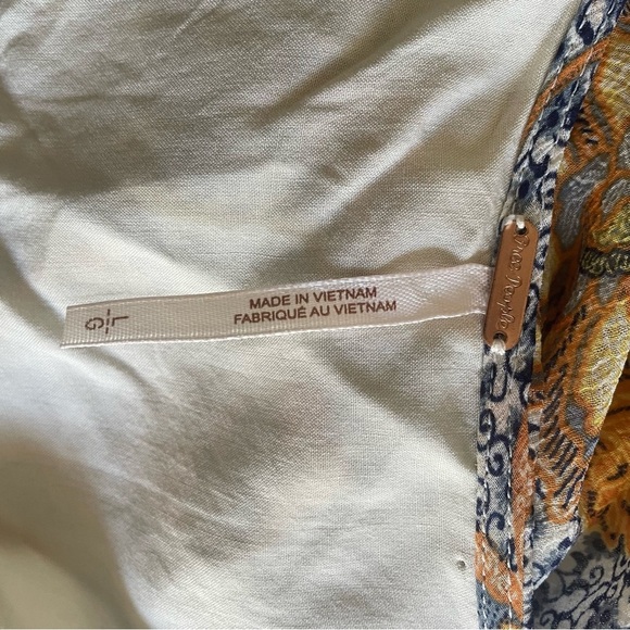 Free People Sky Combo Floral Asymmetrical Wrap Summer Dress Cottagecore Women L - Picture 9 of 9